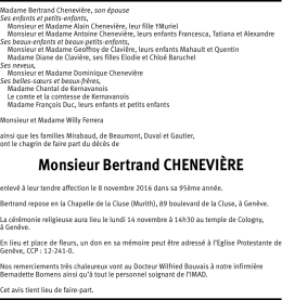 Monsieur Bertrand CHENEVIÈRE