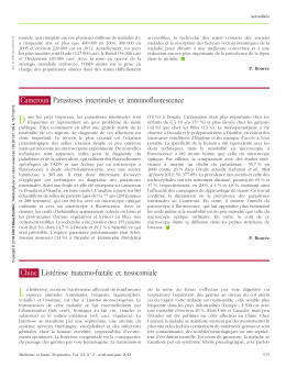 Cameroun Parasitoses intestinales et immunofluorescence Chine