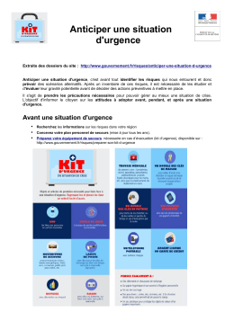 Anticiper une situation d`urgence