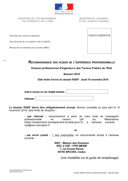 Dossier RAEP ITPE 2016