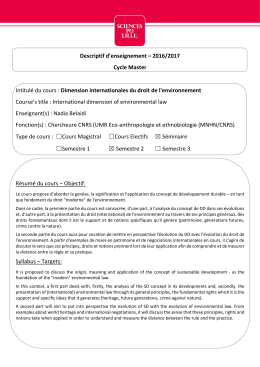 Dimensions internationales du droit de l