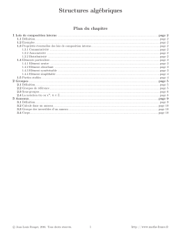 Structures alg&eacute;briques