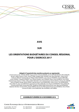 sur les orientations budg&eacute;taires du conseil r&eacute;gional pour l`exercice