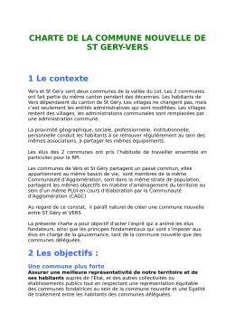 CHARTE DE LA COMMUNE NOUVELLE DE ST GERY