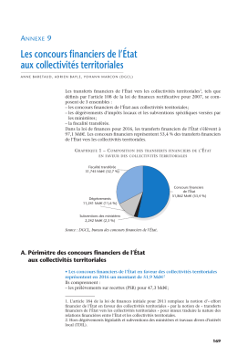 Annexe 9 - Les concours financiers de l`&Eacute;tat aux collectivit&eacute;s
