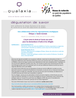 Une collaboration entre les regroupements strat&eacute;giques &Eacute;thique et