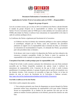 Document d`information à l`attention des médias Application de l