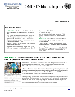 ONU: l`édition dujour