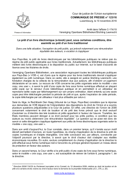 Le prêt d`un livre électronique (e