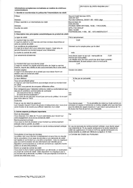 Pr&ecirc;teur Record Credit Services SCRL