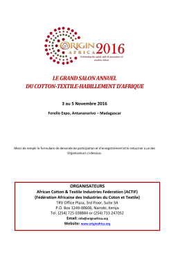 LE GRAND SALON ANNUEL DU COTTON-TEXTILE