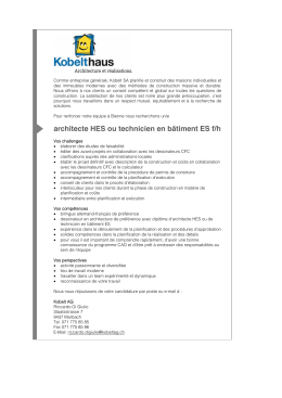 architecte HES ou technicien en b&acirc;timent ES f/h