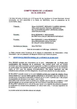 30 juin 2016 - Commune de Nanteuil (79400) &ndash; Deux