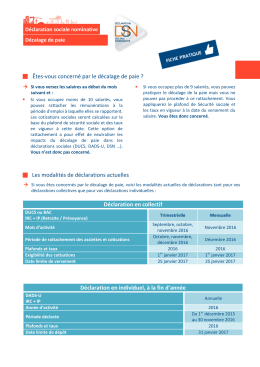 DSN : Décalage de paie