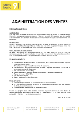 administration des ventes