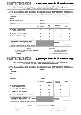 bulletin d`inscription 2016