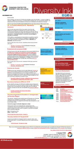 novembre 2016 - the Canadian Institute of Diversity and Inclusion