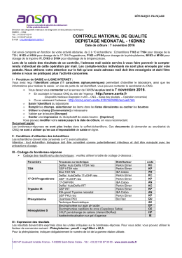 Lettre d`accompagnement et table de codage 16DNN-2