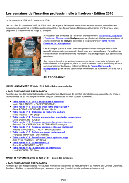 Les semaines de l`insertion professionnelle &agrave; l`iaelyon