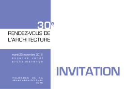 Invitation Rendez-Vous de l`Architecture 30ème