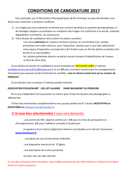 conditions de candidature 2017