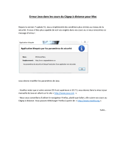 Erreur Java dans les cours du Cégep à distance pour Mac