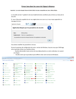 Erreur Java dans les cours du Cégep à distance