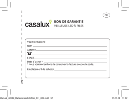 bon de garantie - ALDI SUISSE AG