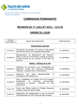 commission permanente reunion du 11 juillet 2016 – 14 h 30 ordre
