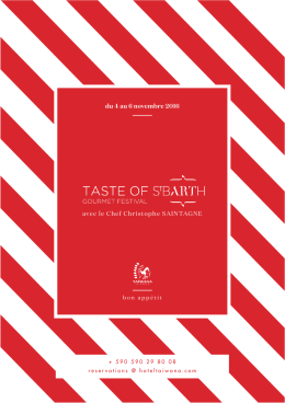 du 4 au 6 novembre 2016 avec le Chef Christophe SAINTAGNE