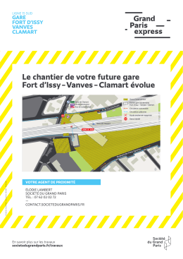 Le chantier de votre future gare Fort d`Issy &ndash; Vanves &ndash; Clamart &eacute;volue