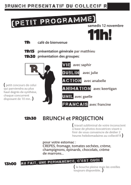 brunch presentatif du collecif R