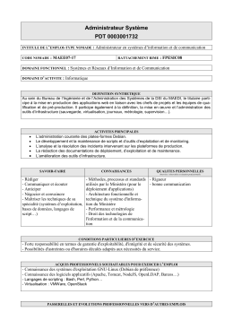 Fiche de profil de poste jointe