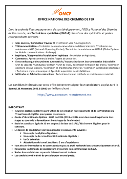 http://www.concours-recrutement.ma OFFICE NATIONAL DES
