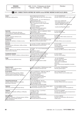 Direction Offre de Soins et/ou Offre m&eacute;dico