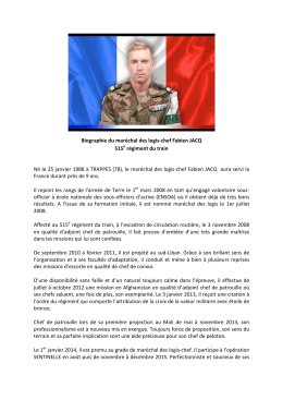 Biographie maréchal des logis