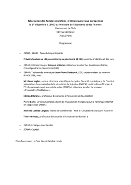 Table ronde des Annales des Mines - Portail de l`&eacute;conomie et des