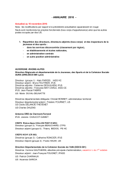 Annuaire actualis&eacute; 10 novembre