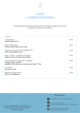 Consultez la carte du restaurant