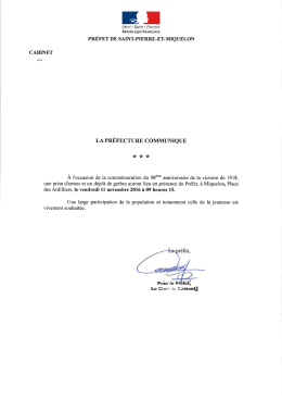 C&eacute;r&eacute;monie du 11 novembre 2016 &agrave; Miquelon