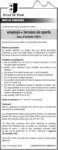 employé-e terrains de sports