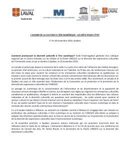 L`AVENIR DE LA CULTURE &Agrave; L`&Egrave;RE NUM&Eacute;RIQUE