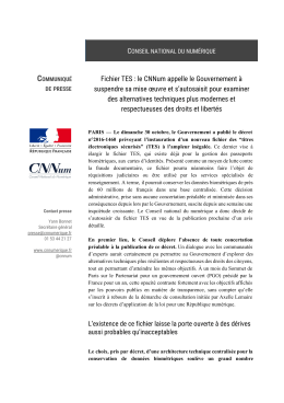 Fichier TES - Conseil National du Num&eacute;rique