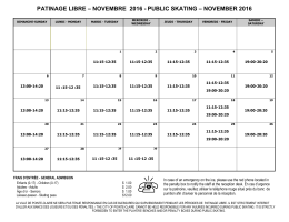 patinage libre – novembre 2016 - public skating – november 2016