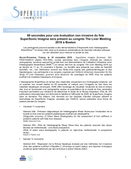 60 secondes pour une évaluation non invasive du foie SuperSonic