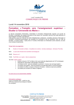 Formation « Tremplin vers l`enseignement supérieur