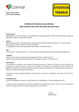 fiche travaux - Ville de Colmar