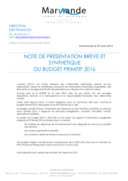 Budget Prévisionnel 2016