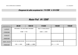 Changement de salles exceptionnel du : 7/11/2016 A 9/11/2016