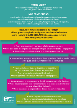 NOTRE VISION NOS CONVICTIONS